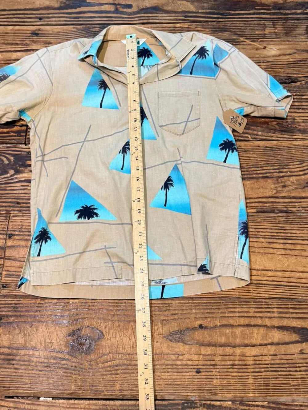 VTG PCH Pacific Coast Highway Hawaiian Button-Up Shirt Men Medium Palm Trees 80s